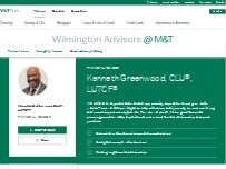 Website Screenshot Ken Greenwood, CLU®, LUTCF® - Wilmington Advisors @ M&T