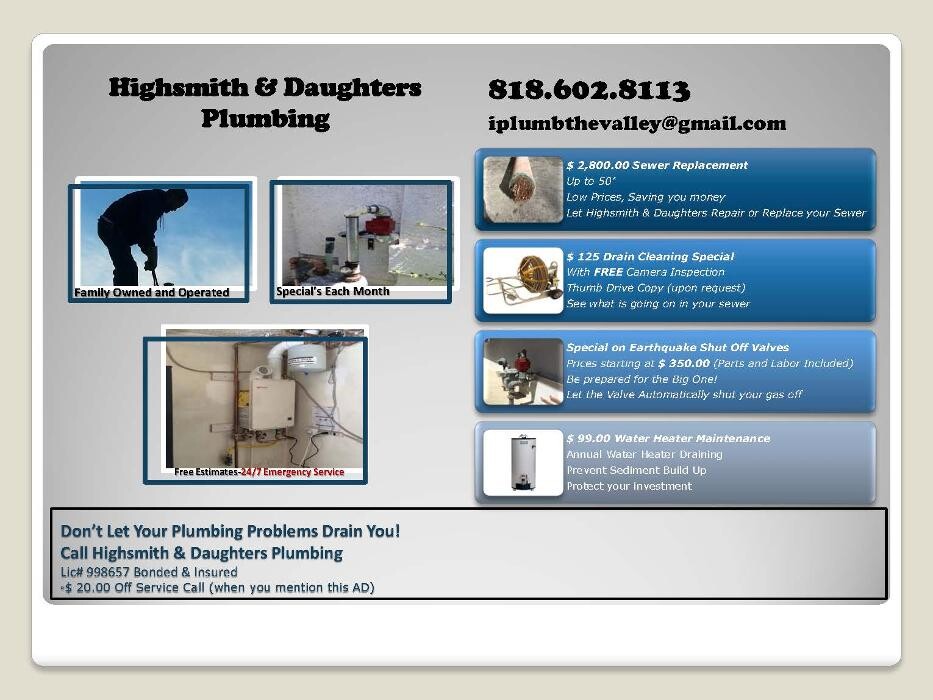 Images Highsmith & Daughters Plumbing Inc