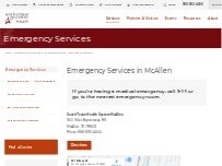 Website Screenshot ER at South Texas Health System McAllen