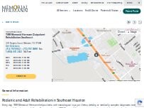 Website Screenshot TIRR Memorial Hermann Outpatient Rehabilitation - Southeast
