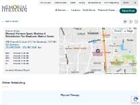 Website Screenshot Memorial Hermann Sports Medicine & Rehabilitation - The Woodlands Medical Center