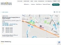 Website Screenshot Memorial Hermann Imaging Center at Cypress Hospital