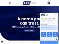 Website Screenshot Lee Plumbing, Heat and Air, and Electrical