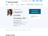 Website Screenshot Claudia P. Lozano-Guzman, MD