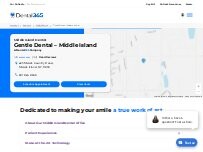 Website Screenshot Gentle Dental – Middle Island – A Dental365 Company
