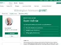 Website Screenshot Scott McBride - Wilmington Advisors @ M&T