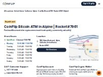 Website Screenshot CoinFlip Bitcoin ATM - Rocket #7961 (Alpine)