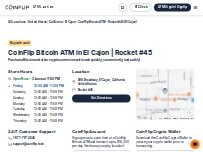Website Screenshot CoinFlip Bitcoin ATM - Rocket #45 (El Cajon)