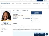 Website Screenshot Rhonda A. Moore, AGPCNP-BC