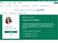 Website Screenshot Marina Townsend - Wilmington Advisors @ M&T