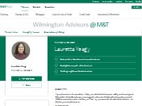 Website Screenshot Lauretta Yeagy - Wilmington Advisors @ M&T