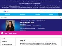 Website Screenshot Divya Shah, MD