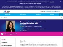 Website Screenshot Louisa Holaday, MD