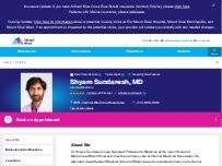 Website Screenshot Shyam Sundaresh, MD