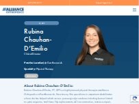Website Screenshot Rubina Chauhan-D'Emilio, PT, DPT