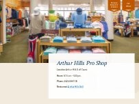 Website Screenshot Arthur Hills Golf Pro Shop