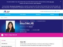 Website Screenshot Rima Patel, MD