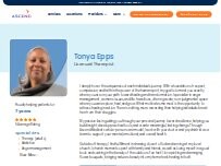Website Screenshot Tonya Marie Epps, LPC