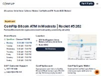 Website Screenshot CoinFlip Bitcoin ATM - Rocket #5262 (Modesto)