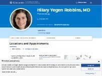 Website Screenshot Hilary Yegen Robbins, MD