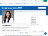 Website Screenshot Gagandeep Brar, M.D. | Medical Oncologist