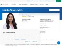Website Screenshot Nikita Shah, M.D. | Breast Surgeon