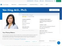 Website Screenshot Yan Xing, M.D., Ph.D. | Medical Oncologist