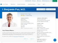Website Screenshot I. Benjamin Paz, M.D. | Surgical Oncologist