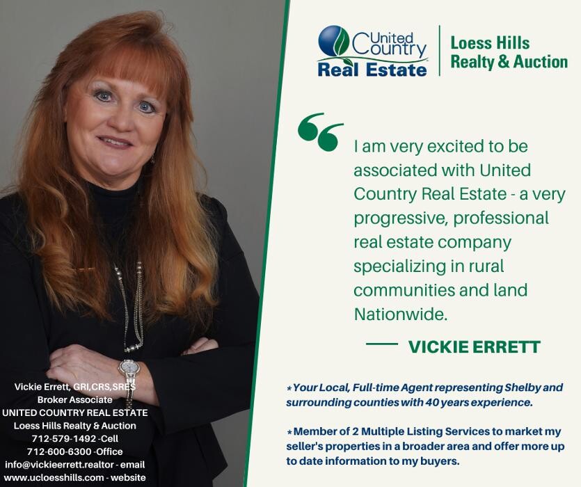 Vickie Errett, United Country Loess Hills RE Logo