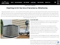Website Screenshot Anytime Heating & Air - Claremore Furnace Repair