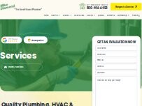 Website Screenshot Mike Diamond Plumbing, HVAC & Electrical