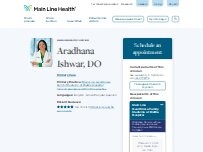 Website Screenshot Aradhana Ishwar, DO