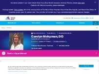Website Screenshot Carolyn McHyman, DO