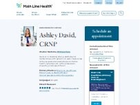 Website Screenshot Ashley David, CRNP