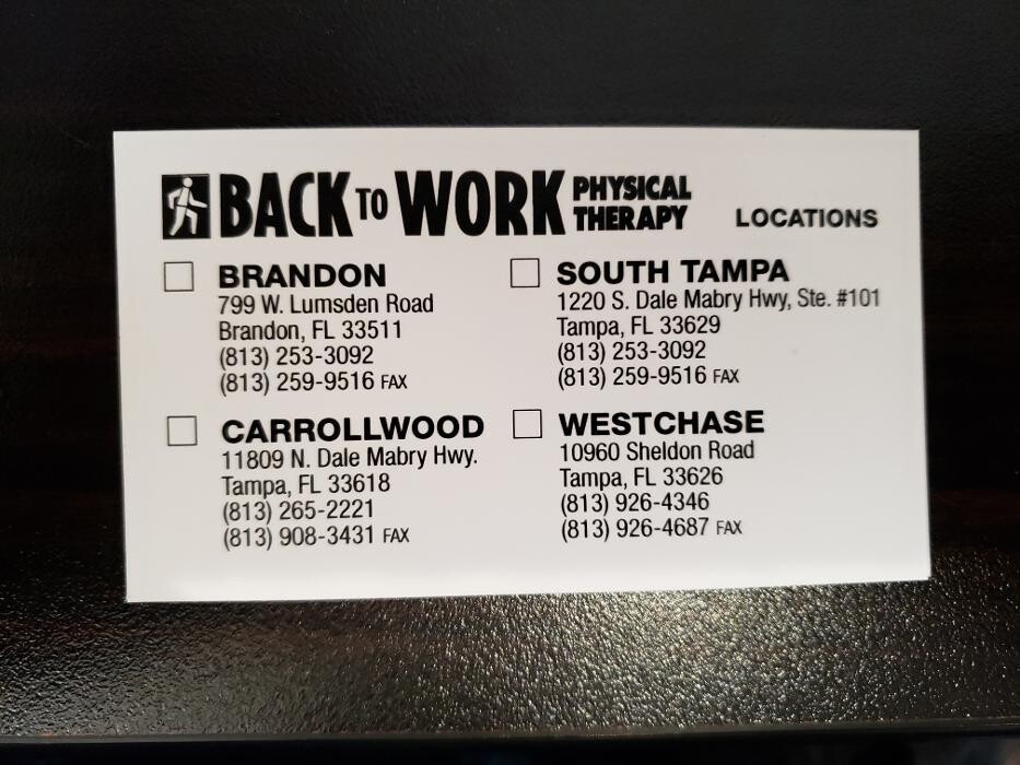 Images Back To Work Physical Therapy - Brandon