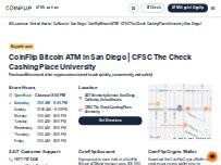 Website Screenshot CoinFlip Bitcoin ATM - CFSC The Check Cashing Place University (San Diego)