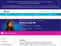Website Screenshot Aretina Leung, MD