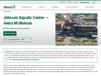 Website Screenshot Johnson Aquatic Center — Avera McKennan