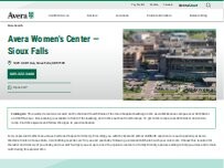 Website Screenshot Avera Women's Center — Sioux Falls