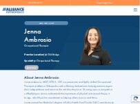 Website Screenshot Jenna Ambrosio, OT, OTR/L