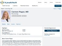 Website Screenshot Carmen Pagan, MD