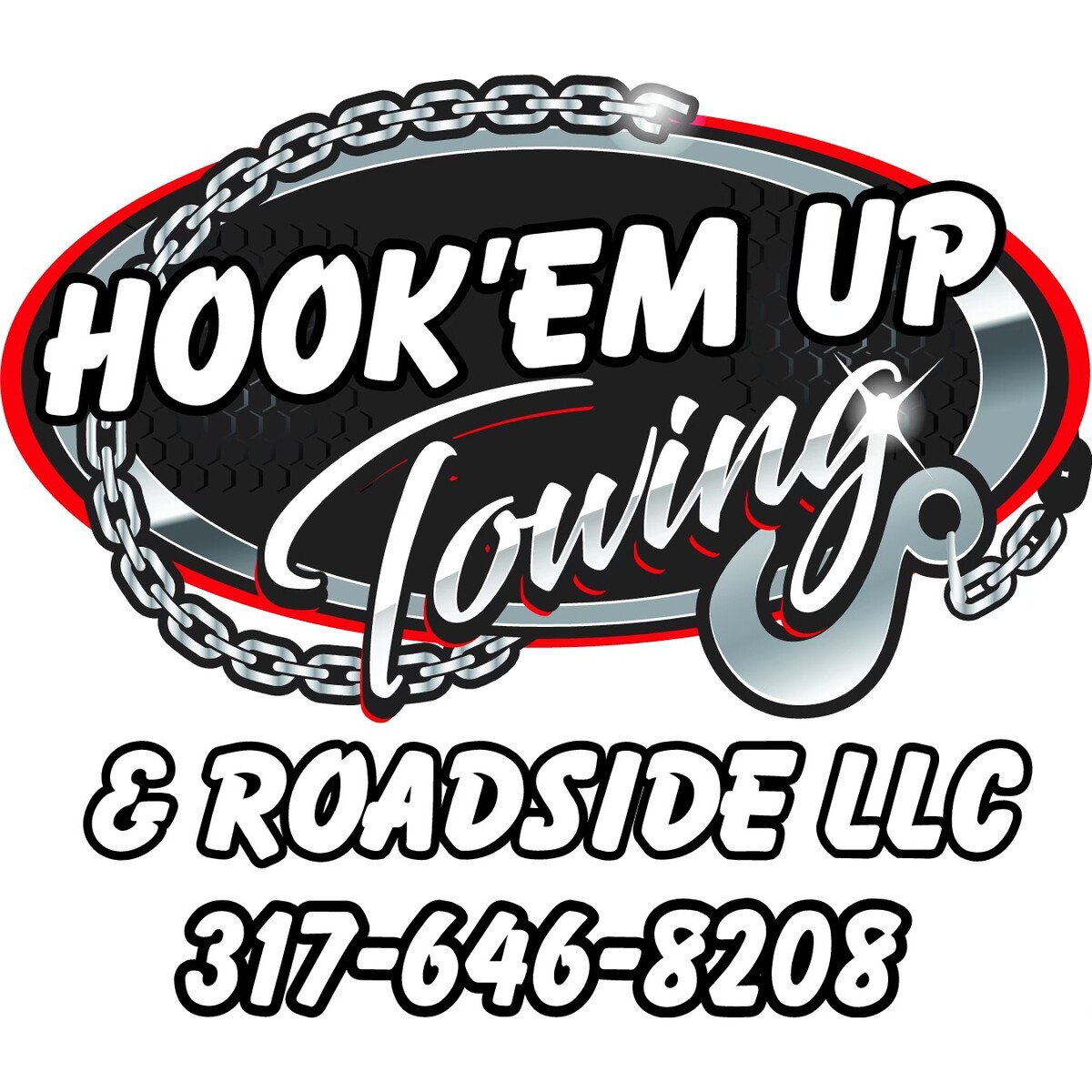 Hook"EM" Up TOWING & Roadside LLC Logo