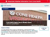 Website Screenshot Cone Health Urgent Care at Elmsley Square