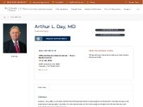 Website Screenshot Arthur L. Day ,  MD