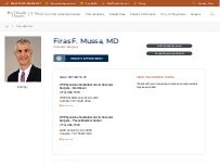 Website Screenshot Firas F. Mussa ,  MD