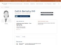 Website Screenshot Calli A. Bertschy ,  DO