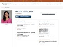 Website Screenshot Hiral P. Patel ,  MD