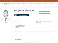 Website Screenshot Krislynn M. Mueck ,  MD