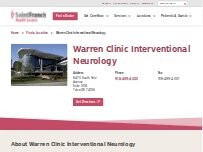Website Screenshot Warren Clinic Interventional Neurology