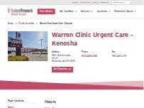 Website Screenshot Warren Clinic Urgent Care - Kenosha